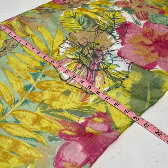 Sheer Floral Long Scarf - Picture 9 of 9